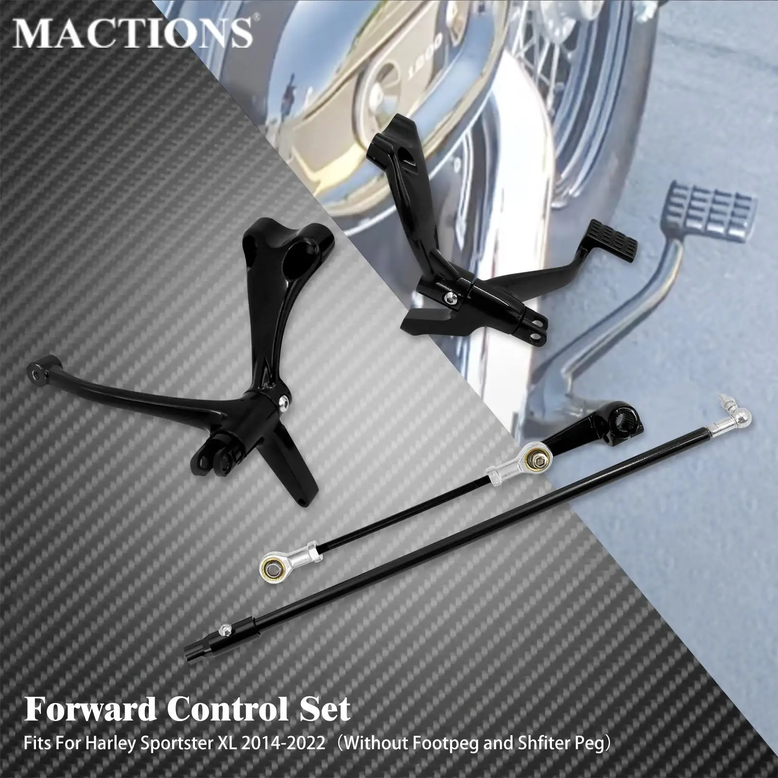 

Motorcycle Forward Controls Kit Without Footrest and Gear Shift Lever Black Set For Harley Sportster XL 1200 883 72 48 2014-Up