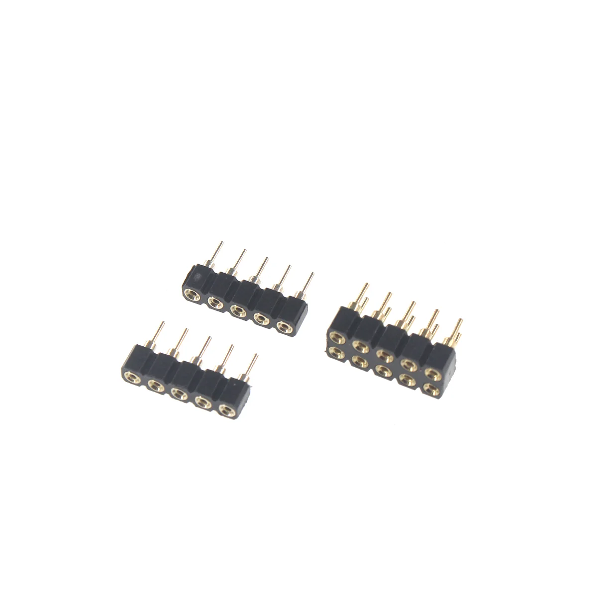 5/10pcs/lot 1*2/3/4/5/6/7/8P 2*2/3/4/5/6/7/8P Female Header 2.54 Round Female Pin Header Connector Hole Single Inline Row Needle