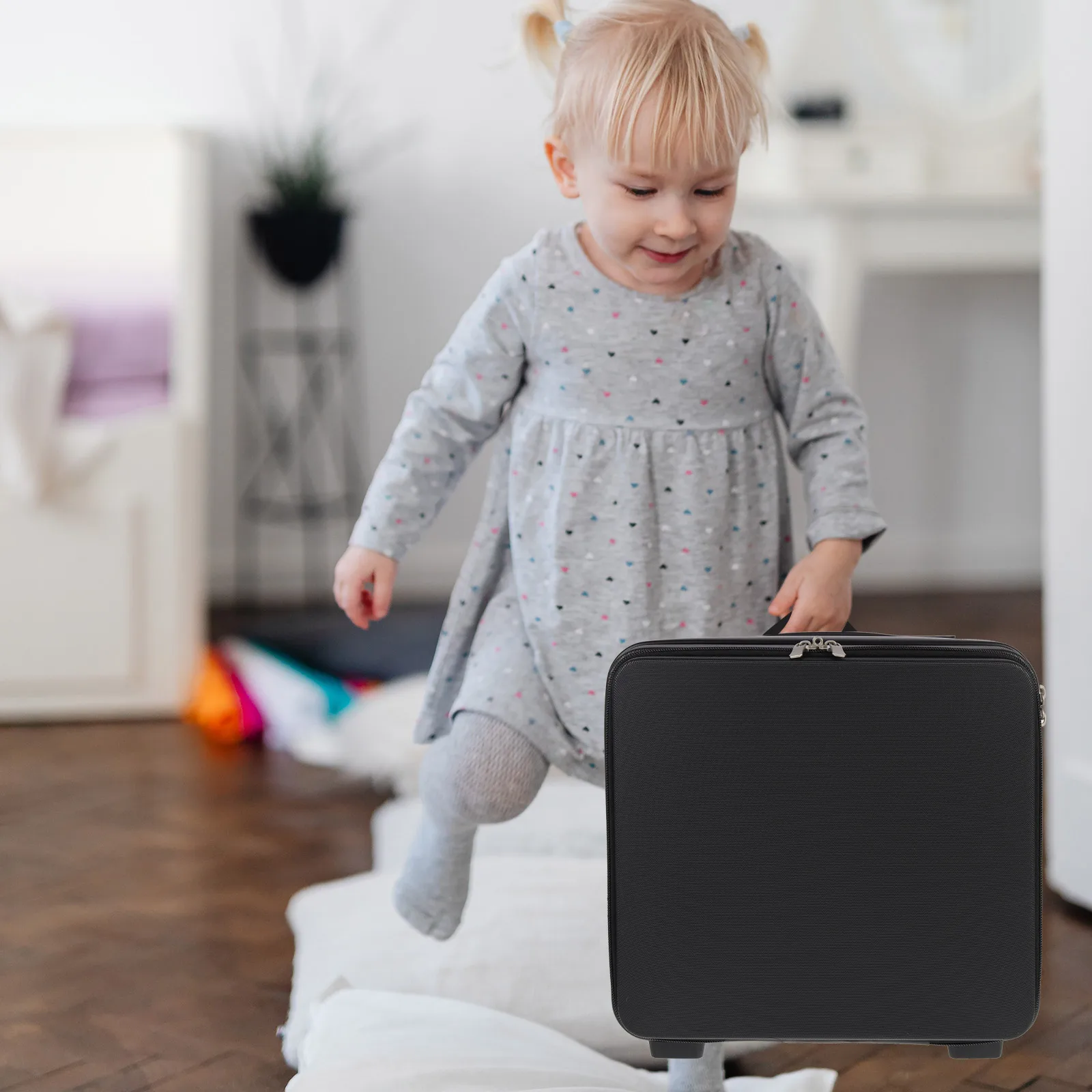 

Suitcase 16 inch Toiletries Storage Box Portable Makeup Bag Travel H held Case Lightweight Easy Carry Durability