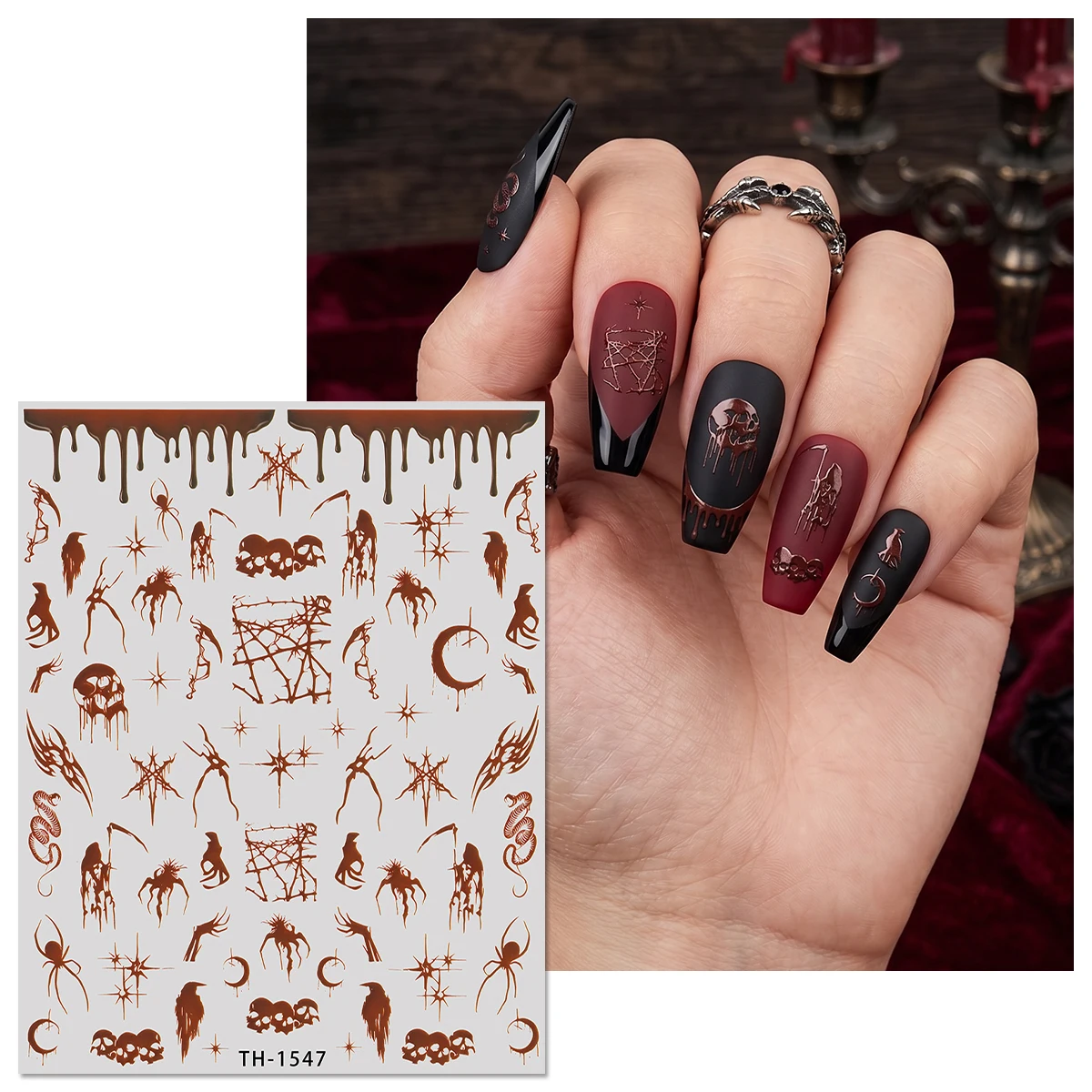 Pegatinas góticas para decorac - Nail Art Vampire reseña y precio