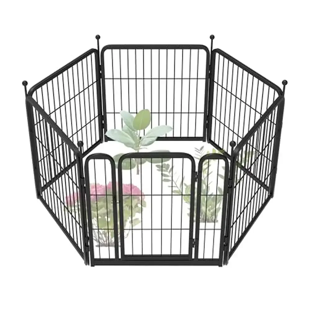 Metal Dog Yard Fence Panels Safe & Easy Assembly Heavy Duty Outdoor Barrier Pet-Friendly Design 24