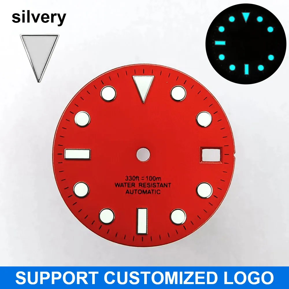 28,5-mm-Zifferblatt geeignet für NH-34/35/36 Uhrwerke, GMT-Leuchtzifferblatt, individuelle Anpassung von Logo/Namen, DIY-Zifferblatt-Uhrenteile – Detail 15