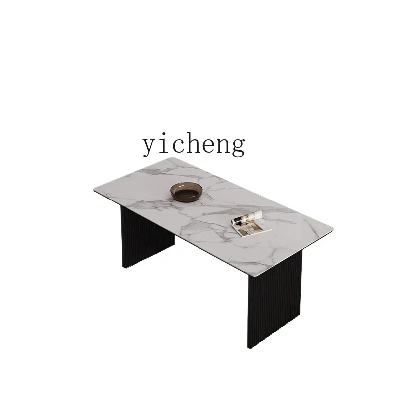 

Tqh Chinese Style Cave Stone Stone Plate Dining Table Small Apartment Italian Minimalist Rectangular Dining Table Living Room