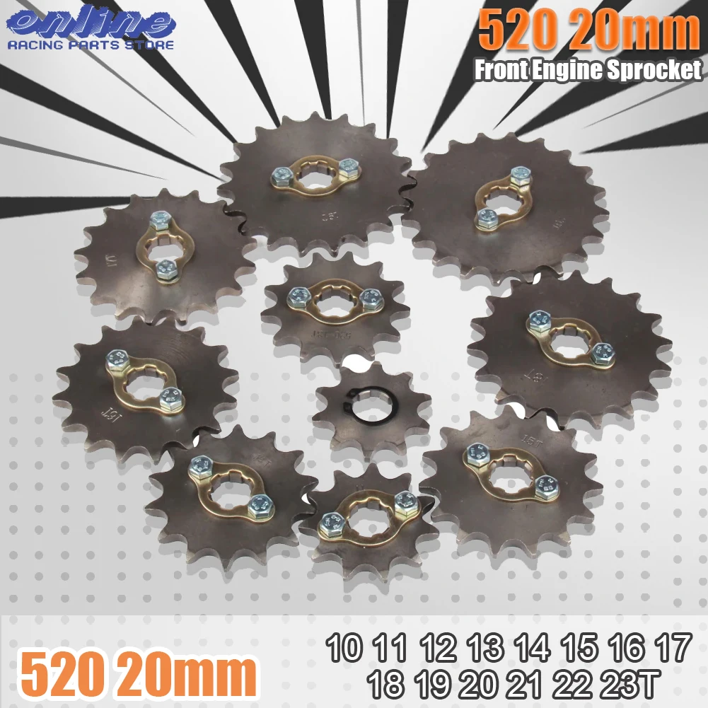 520# Chain 20mm 10T - 23T Front Engine Sprocket For Loncin Zongshen Lifan Shineray 150 200 250cc ATV Quad Dirt Bike Motorcycle