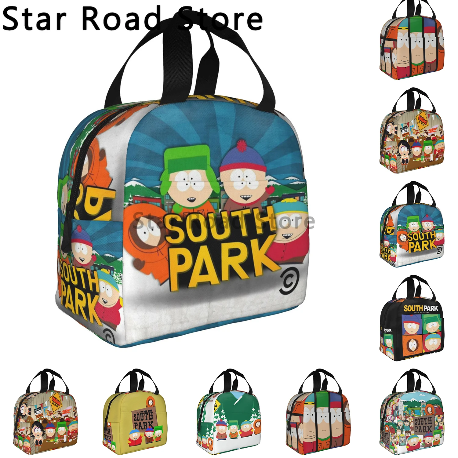 Cartoon Southparks Insulated Lunch Bag Thermal Lunch Container Large Tote Lunch Box Food Storage Bags School Kids Travel