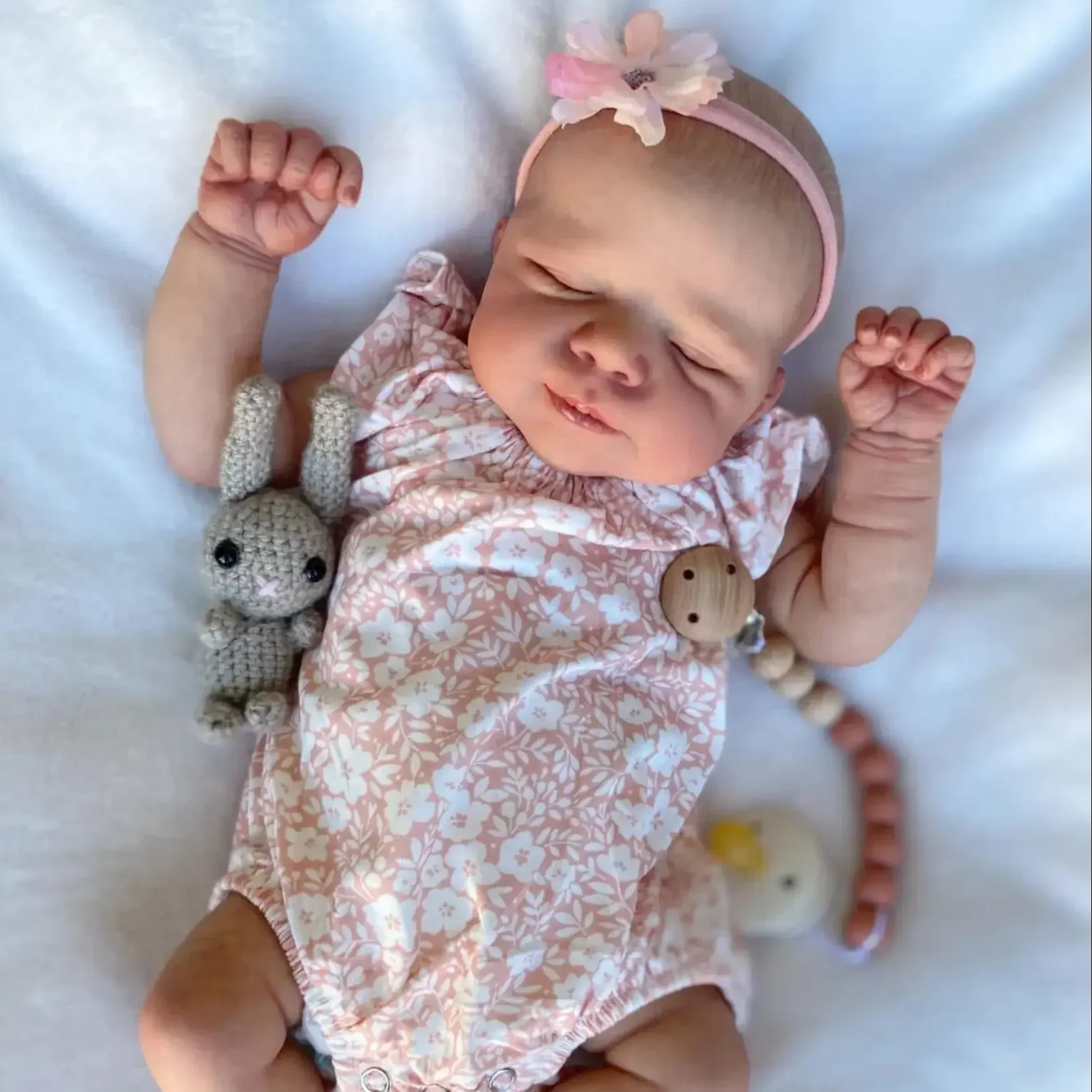 19 Inch 3D Skin With Visible Veins 48 CM limbs Soft Vinyl and cloth body Asleep Reborn Baby Doll Toy Lifelike for Kid Art Bebe