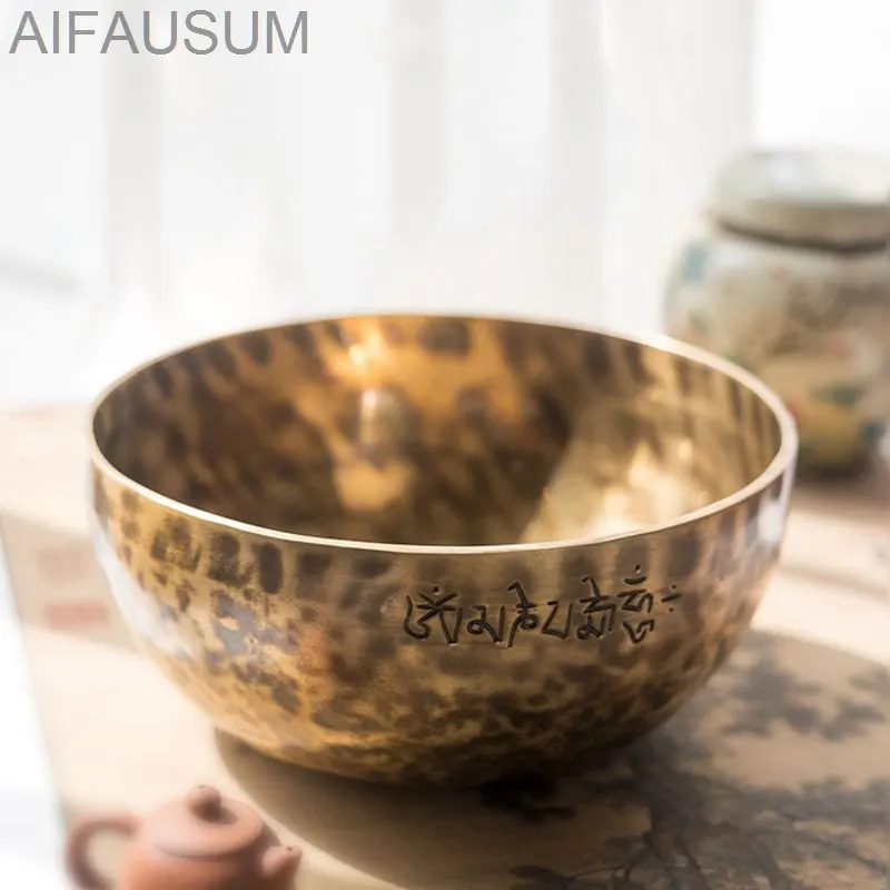 Nepal Handmade Singing Bowl Meditation Sound Healing Copper Chime Alms Bowl Buddha Sound Bowl