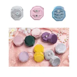 Octagonal Ring Box Velvet Ring Box Jewelry Packaging Box Creative Jewelry Box Wedding Ring Display Box