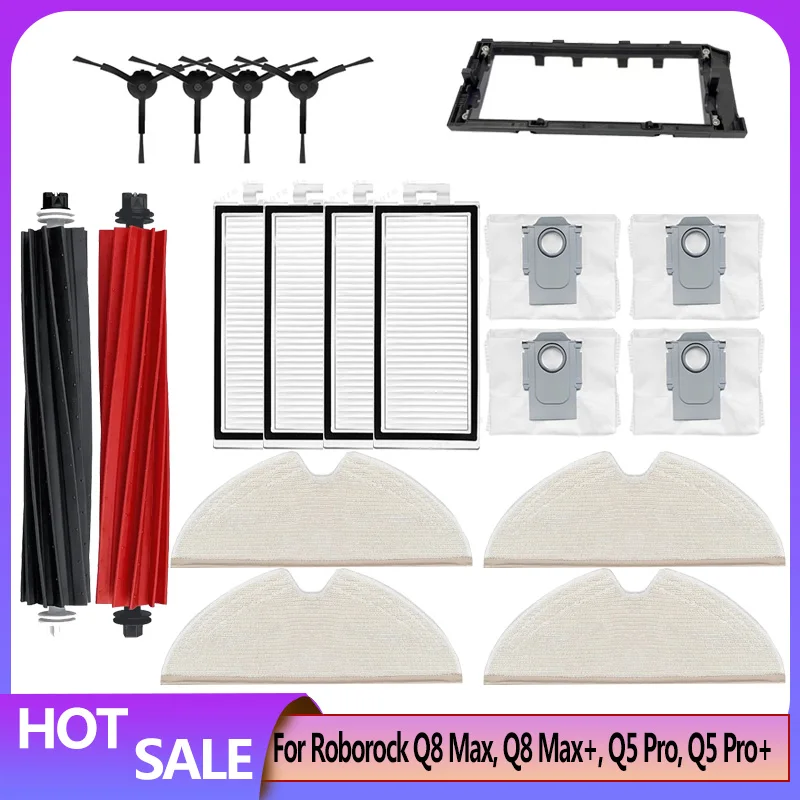 for Roborock Q8 Max Q8 Max+ Q5 Pro Q5 Pro+ Replacement Parts Accessories Main Side Brush Hepa Filter Mop Dust Bag