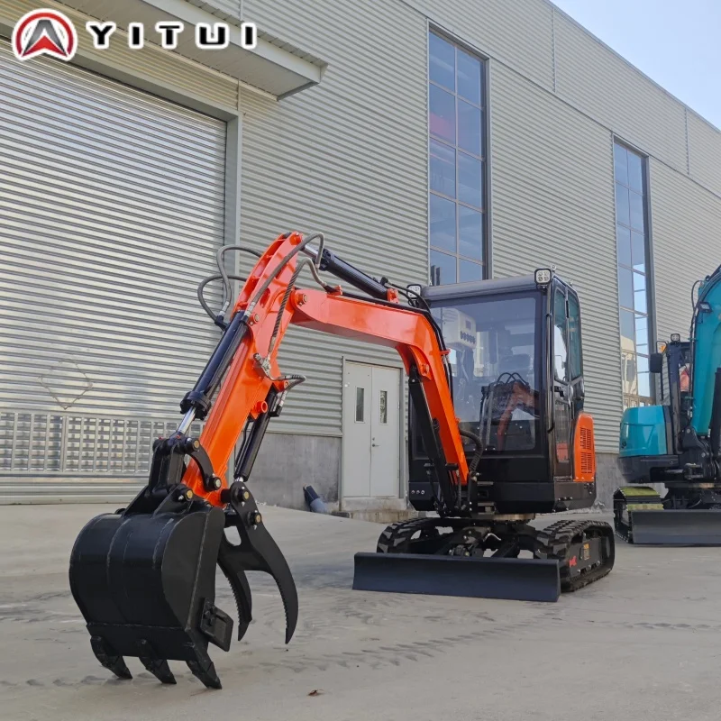 حفار صغير منزلي مخصص حفار صغير مدمج 2.6 طن مع نظام هيدروليكي لحفر الفناء الخلفي والخنادق #5