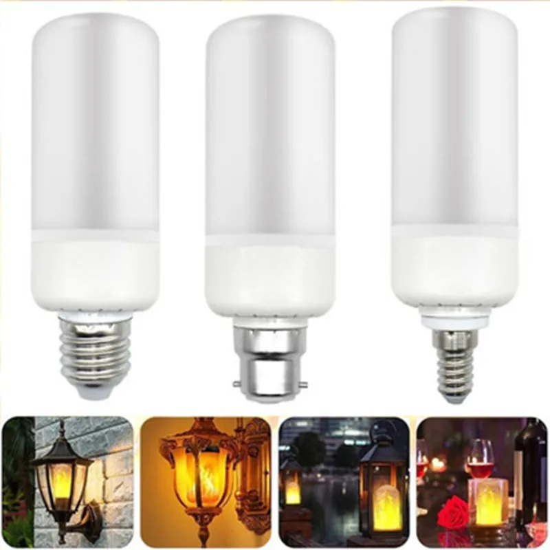 

E27 E14 B22 LED Flame Bulb 3 Modes Fire lamp Corn Bulb Flickering LED Dynamic Flame Effect Light 3W 5W AC85V-265V 220V 110V