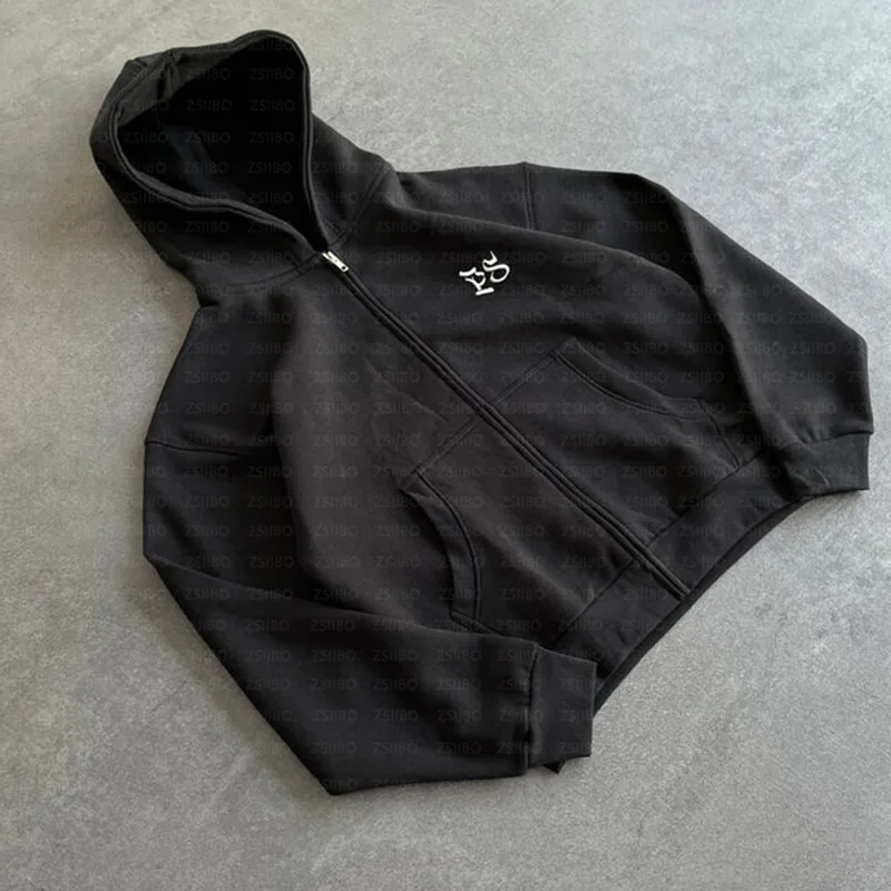 Hooded Casual Warm Pants Set Street Retro Embroidery Sportswear Hoodie High Street Autumn Winter Man Ladies Sweatsuits