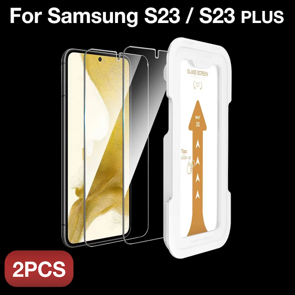 

[2 шт.] для SAMSUNG S23 PLUS Premium защита для экрана из закаленного стекла от края до края полное покрытие Легкая установка набор для снятия