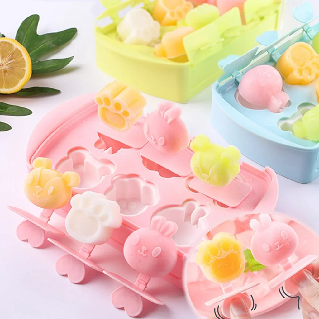 Cartoon  Popsicle Mold Ice Cream Mold Ice Cube Maker Ice Cube Tray Ice Mould For Party Bar kitchen Ice Pop Maker Mould Ice Tray