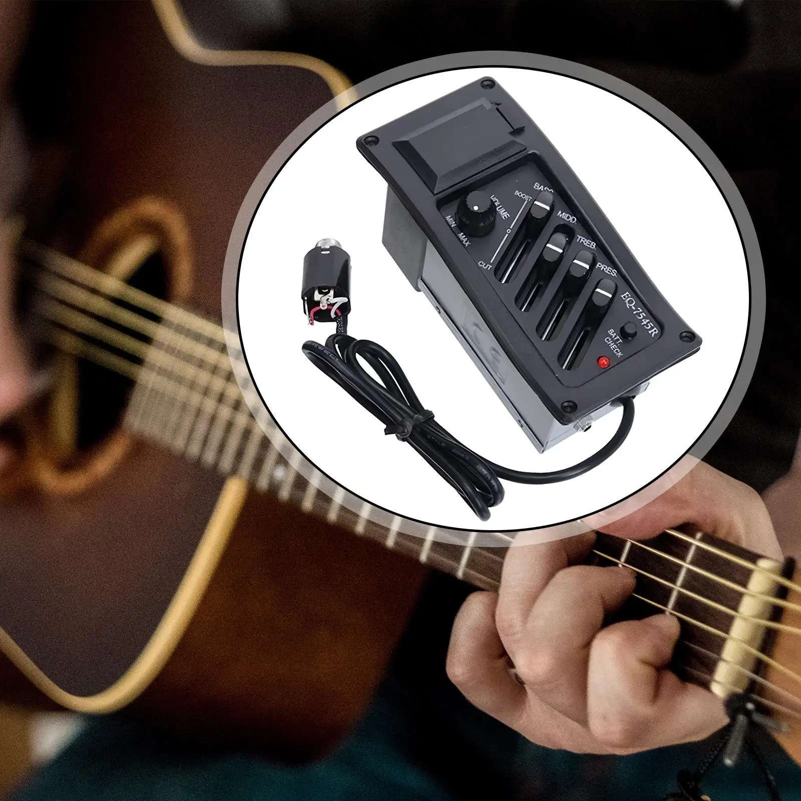 متعددة الاستخدامات 4 الفرقة EQ Preamp الغيتار لاقط المتقدمة بيزو مكبر للصوت LCD موالف للمنزل ممارسة عروض الشوارع والمرحلة