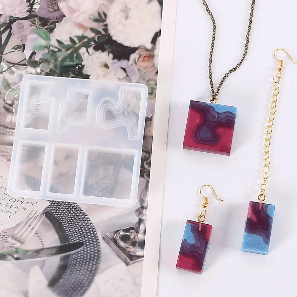 

4 Pcs Resin Pendant Mold Silicone Jewelry Molds for Epoxy Casting Earrings Necklace Keychain Craft Supplies Reusable Nonstick