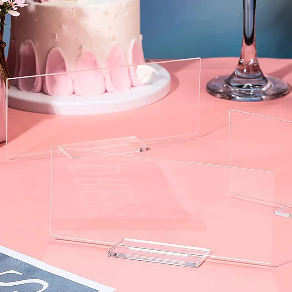 

10pcs Acrylic Table Number Cards Mini Blank Signs for Wedding Party Reusable Decoration Display Plates Menu Name Card Holder