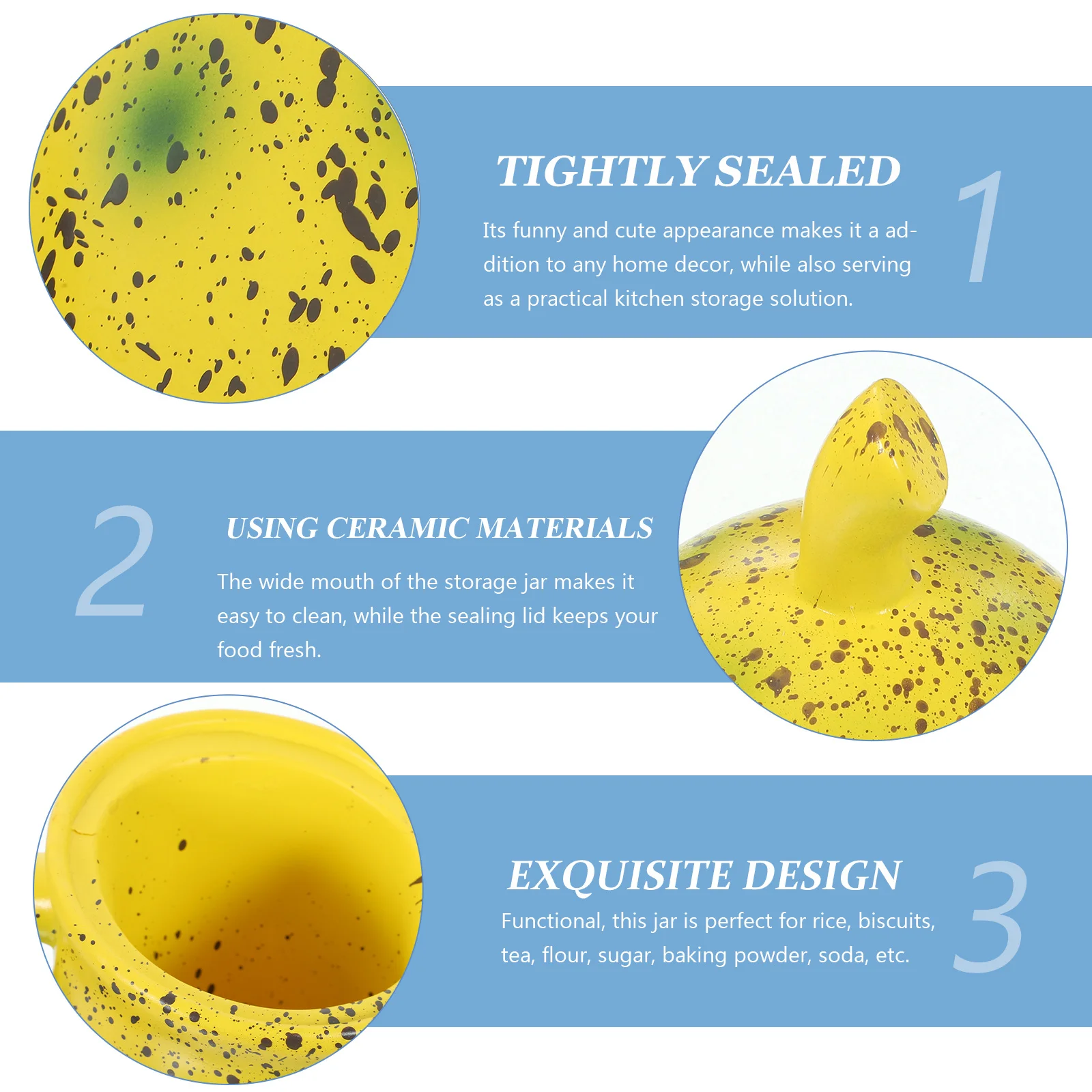 

Resin Craft Canister Sealed Kitchen Storage Jar Cute Design Multi-Use for Rice Biscuits Flour Sugar Baking Powder