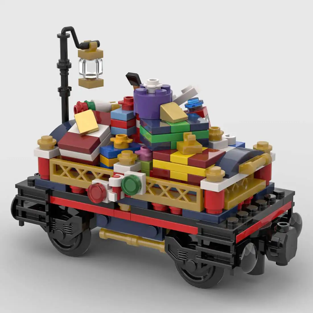 MOC قطار عيد الميلاد عربات إضافية اللبنات المتوافقة توسيع الطوب لنموذج السكك الحديدية قاطرة اللعب هدية للأطفال