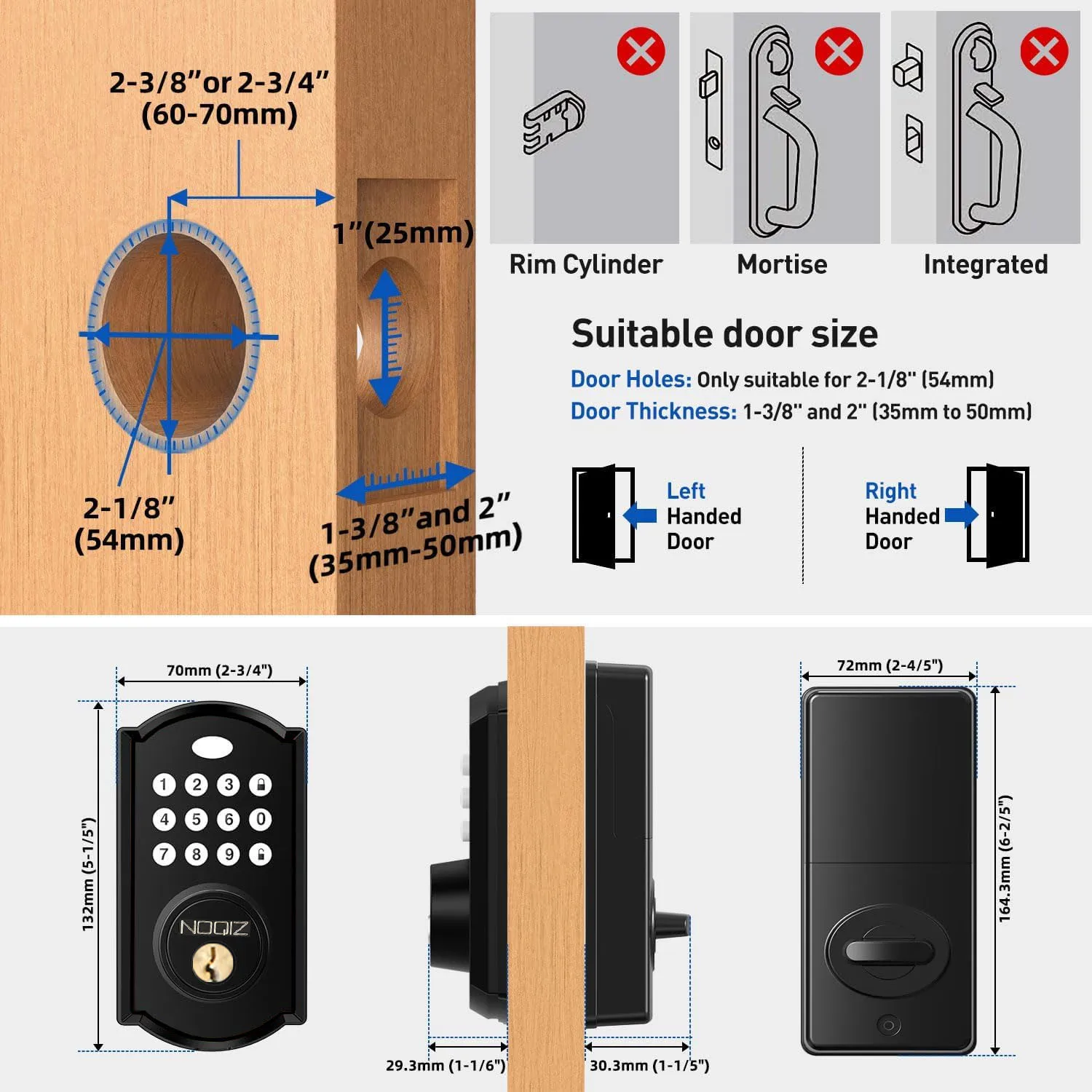 Keyless Entry Door Lock - Electronic Door Lock with Keypad, Smart Deadbolt Lock with Auto Lock, Security  Smart Lock, Easy to In