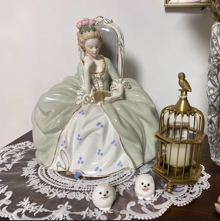 Modern Ceramic Ornaments Reading Western Beauty Figurines Decoration Home Room Statue Accessories Study Office Sculpture Crafts