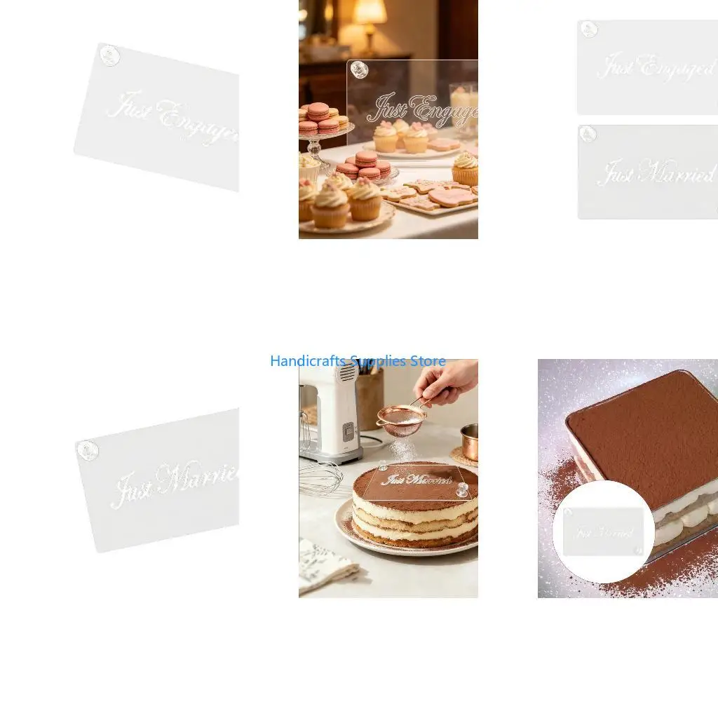R1WA Cake Top Stencils Tiramisu Powder Stencils Wedding Cake Baking Template Tool