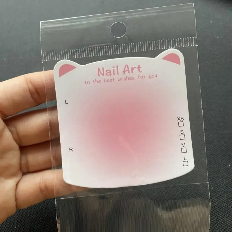 Nail Cardboard Packaging Bag Art Display Photo Manicure On Bottom Cards Square Card False Tools Press Props Tips