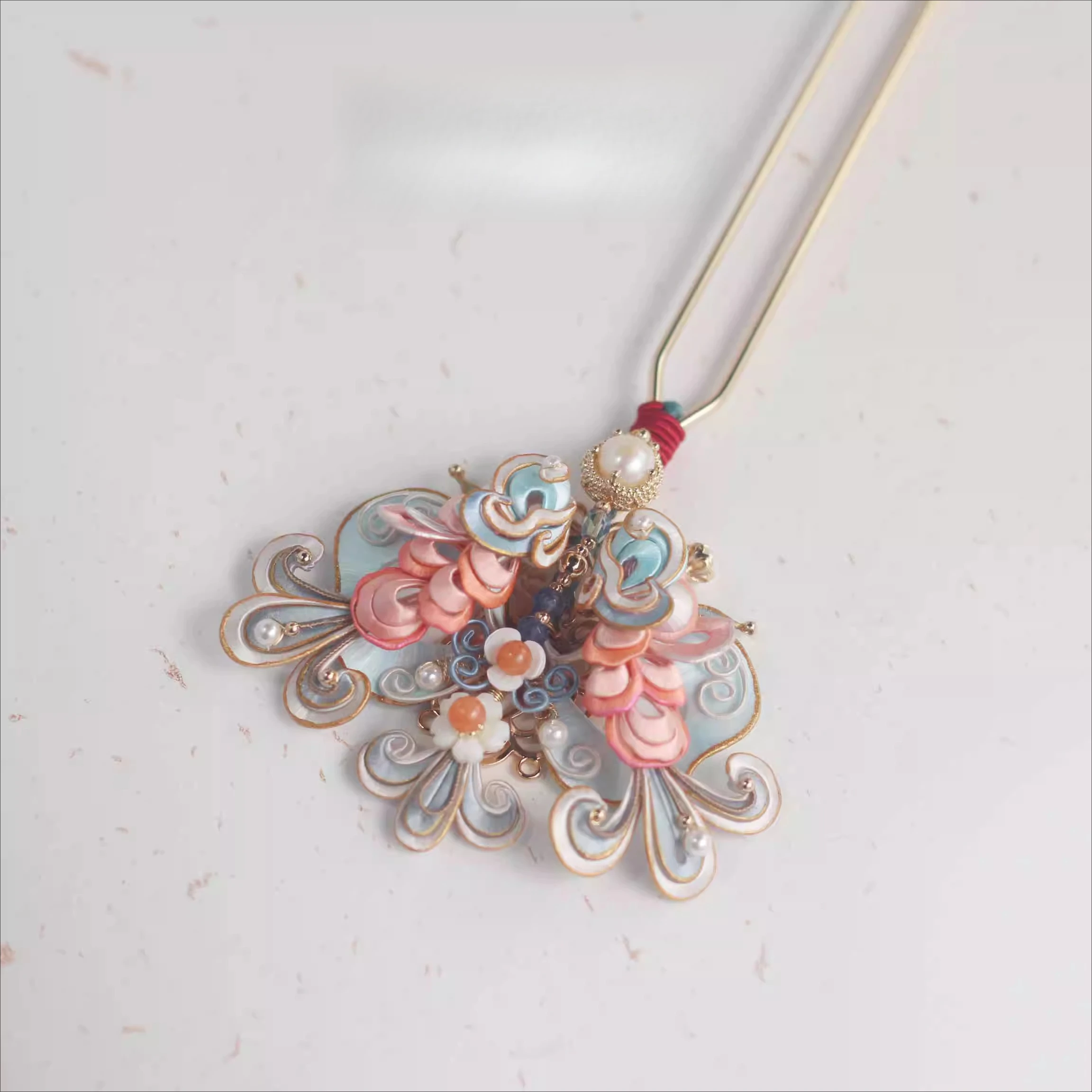 Intangible cultural heritage wrapped flower plate hairpin, high-end gift new Chinese ancient cheongsam hair accessories