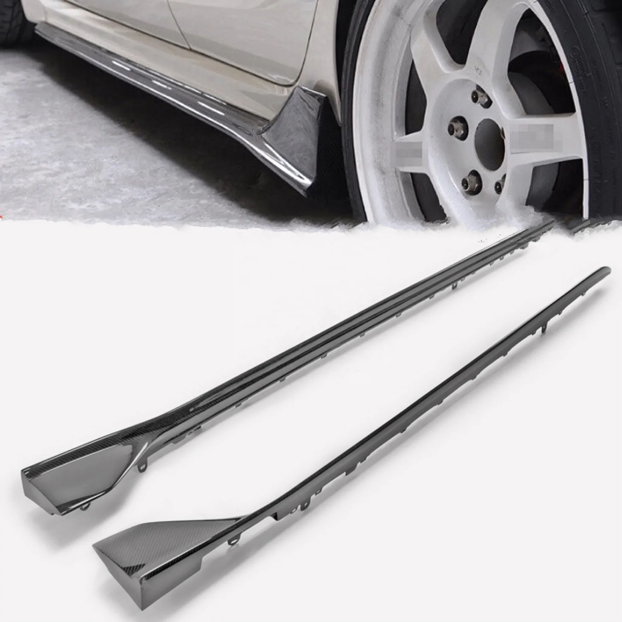 Dry Carbon Side Skirt Extension For Honda Civic Type-R FL5 Real Carbon Car Side skirt For 11th Civic new Type R