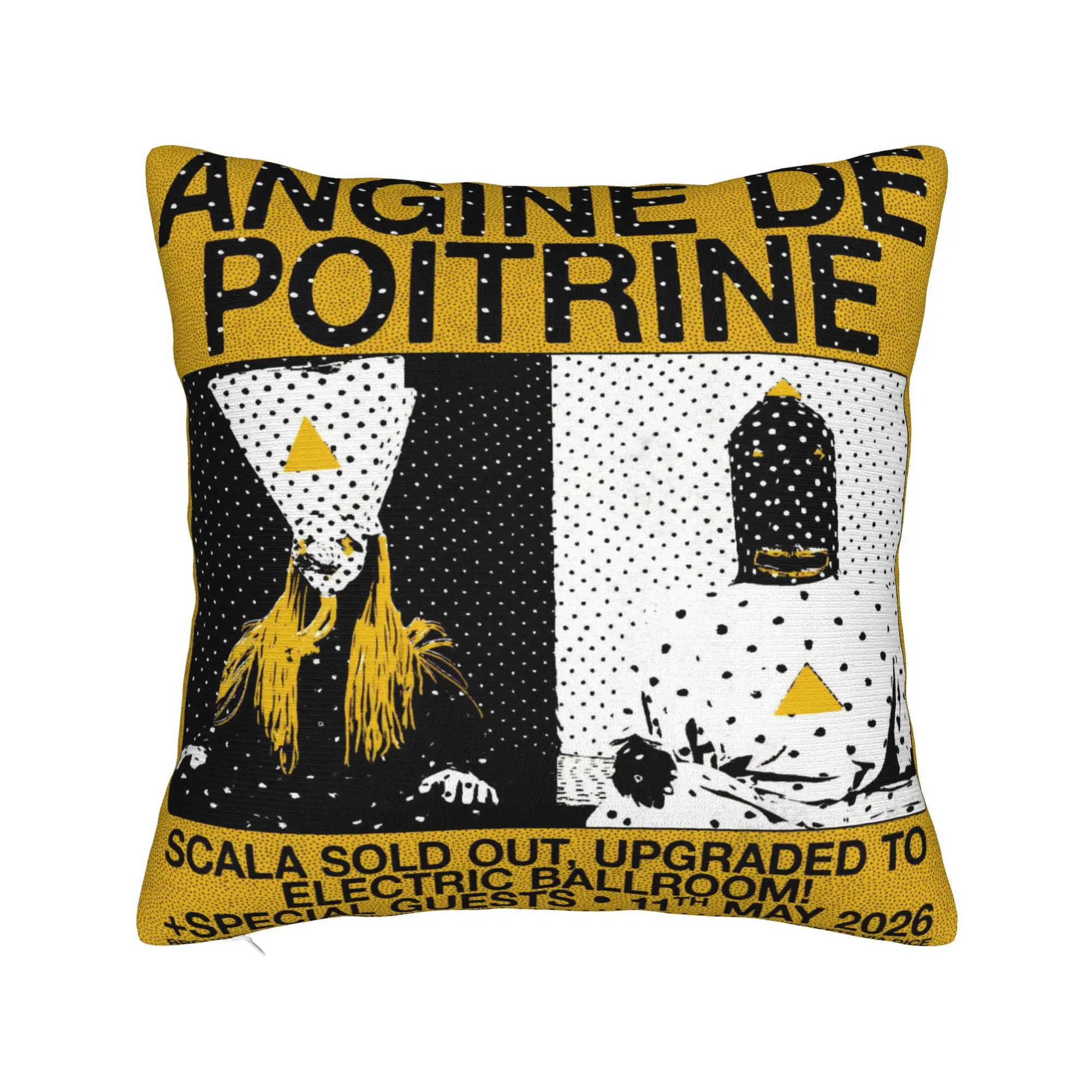 Angine De Poitrine Pillowcase Polyester Cushion Cover Decorations Rock Band Pillow Case Cover Home Square 40X40cm