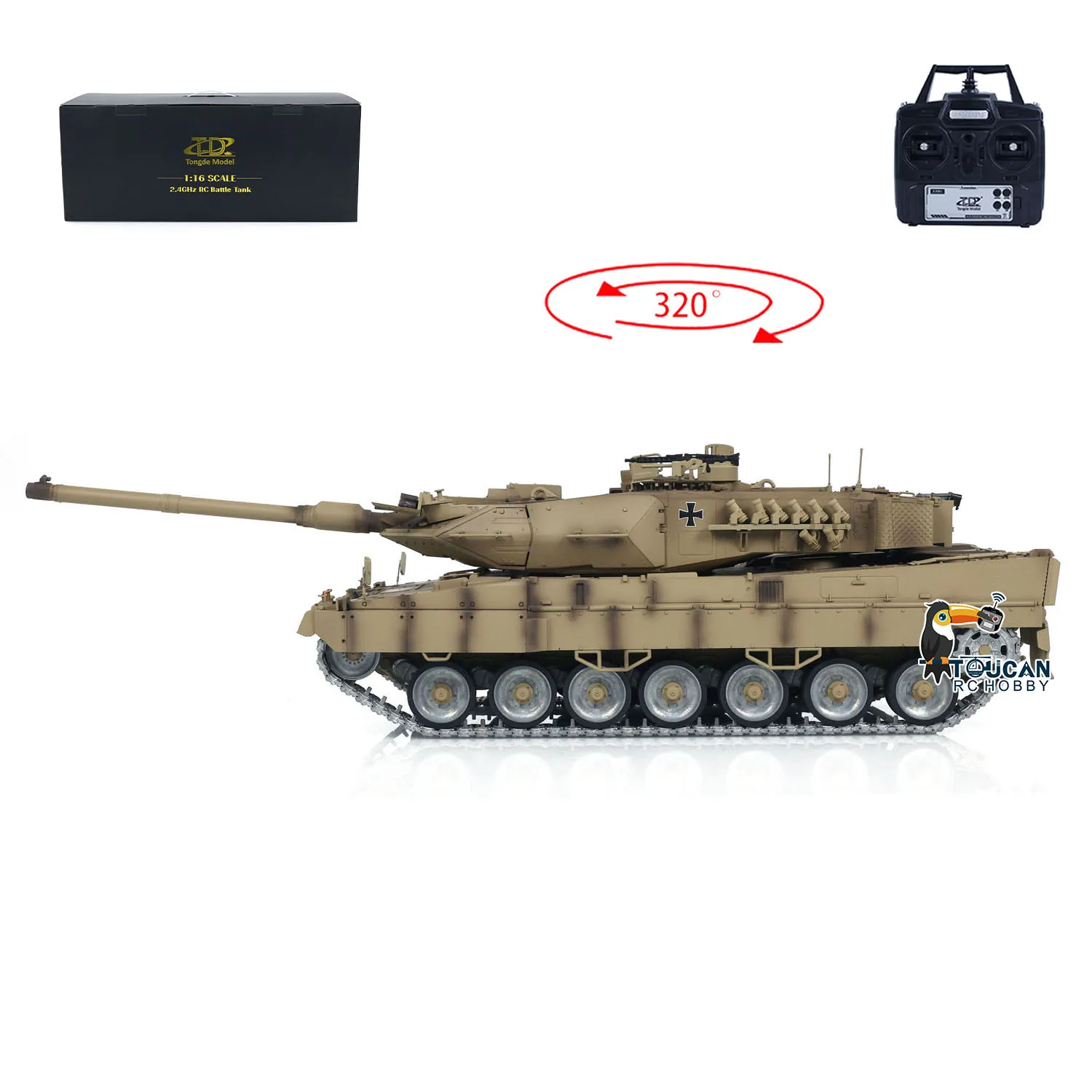 Toys TD 1:16 RC Tank German Leopard2A7 Radio Control Battle BB Tanks Ready to Run Panzer Metal Tracks Idier Road Model TH23300