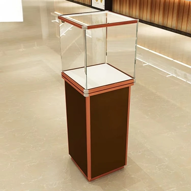Tempered glass museum dining table display cabinet