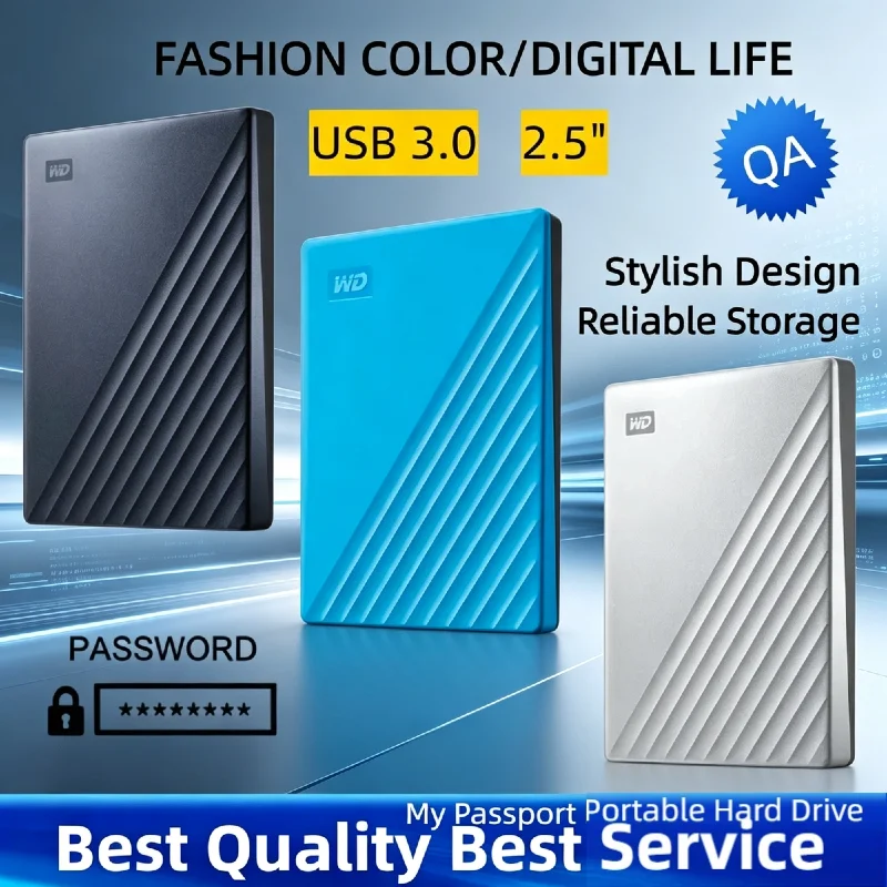 

New For Western Digital Elements 3TB 2TB 2.5" External Hard Drive USB 3.0 Durable Storage HDD For PC Notebook Laptop