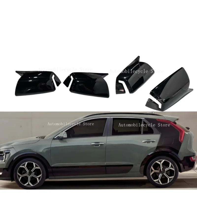 Carbon Fiber Car Rearview Side Mirror Cover Fit For  Kia Niro 2022 2023 2024 2025Wing Cap Rear View Case Trim
