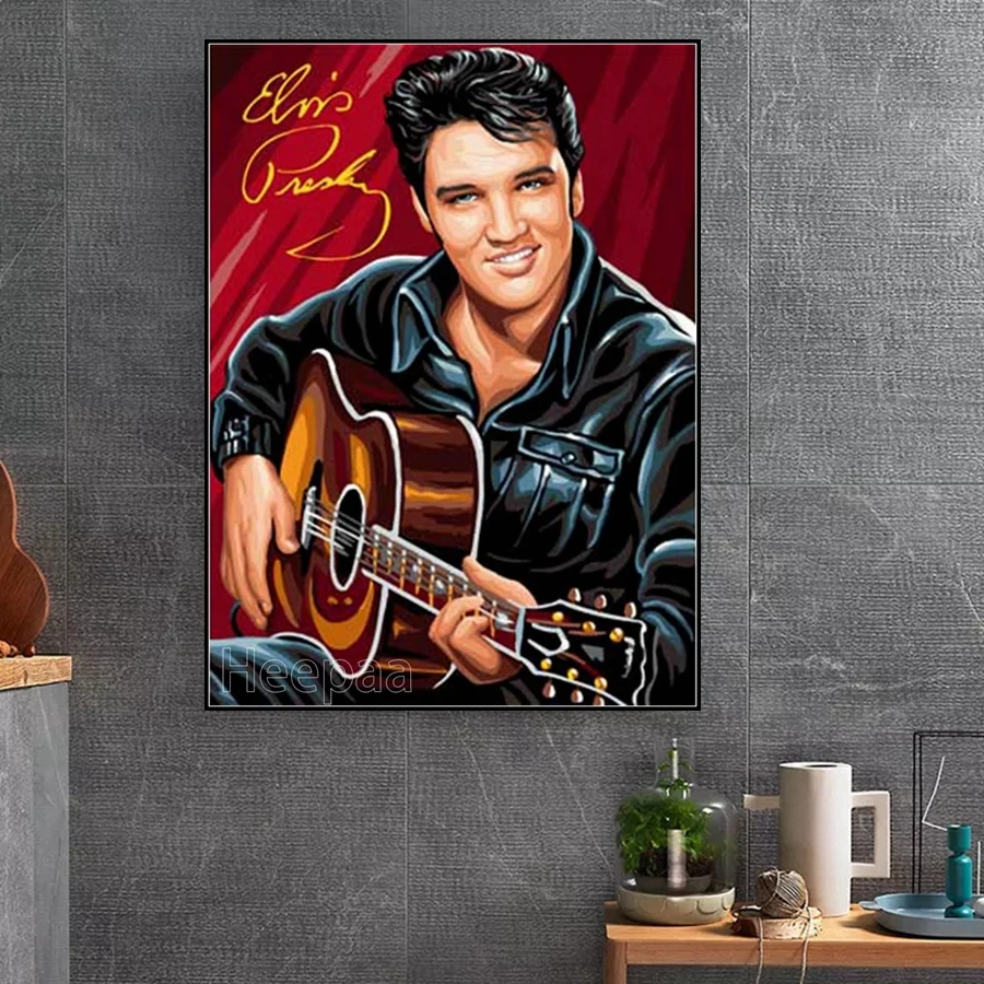 5D DIY Elvis Diamond Painting Kit American Rock Singer Sticker Full Square Round Diamond Embroidery Photo Art Home Decor Gift