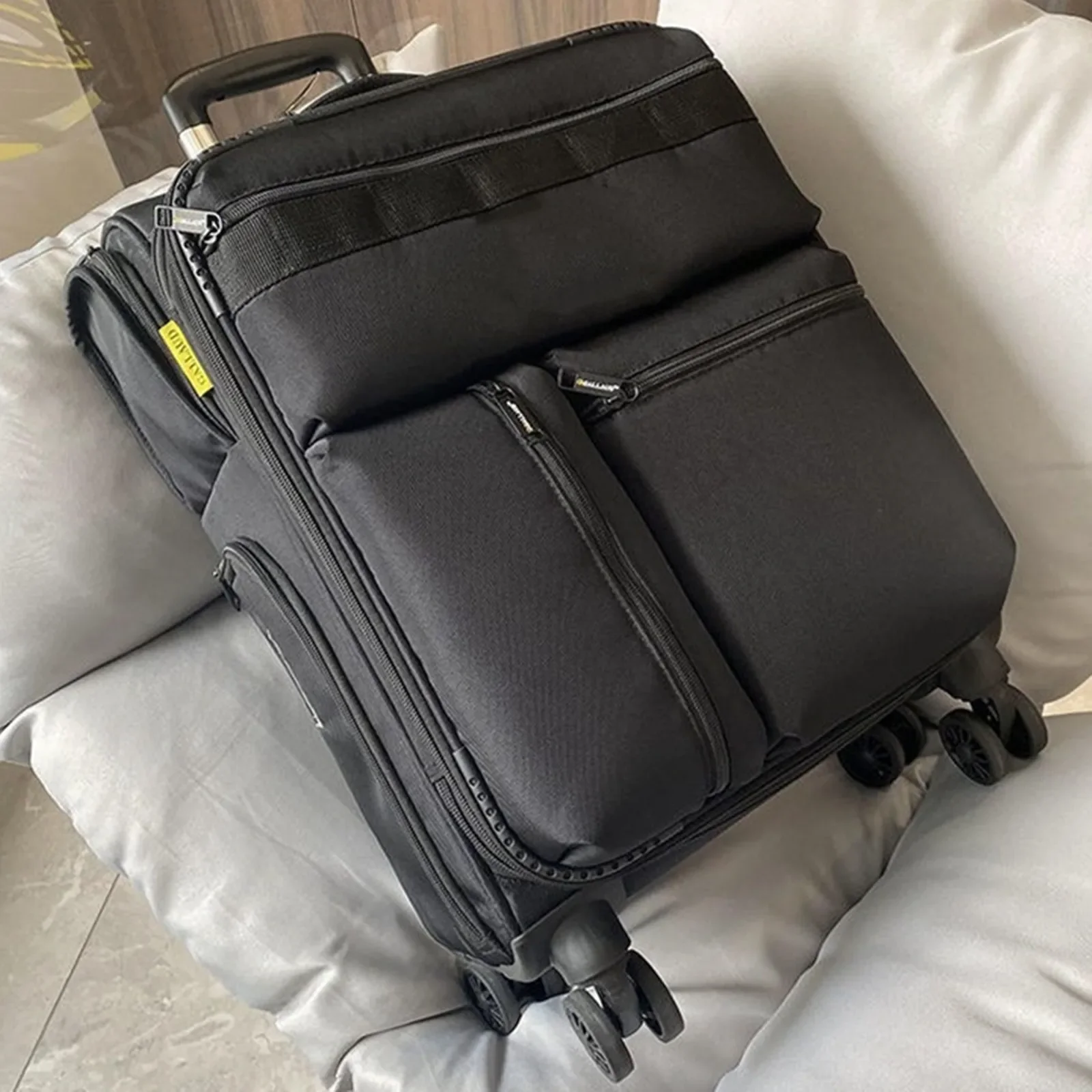 Caso de carrinho de negócios laptops bolsa saco de bagagem mala de viagem escalável vários bolsos bagagem silenciosa 4 rodas caixa de embarque