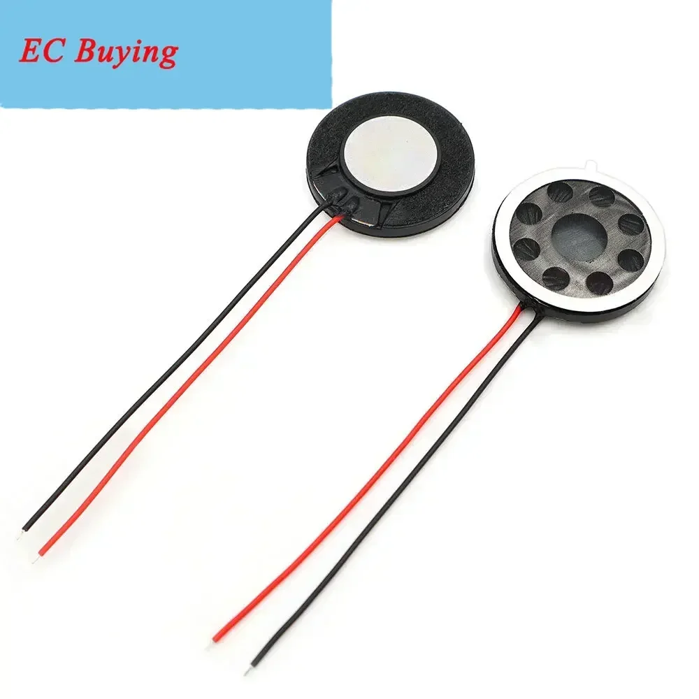 5PCS/Lot Diameter 25MM 8 Ohm 1 Watt Plastic Inner Wire 60MM Speaker 25 MM 8R 0.5 1W Micro Speaker With Double Sided Tape 8Ohm 1W