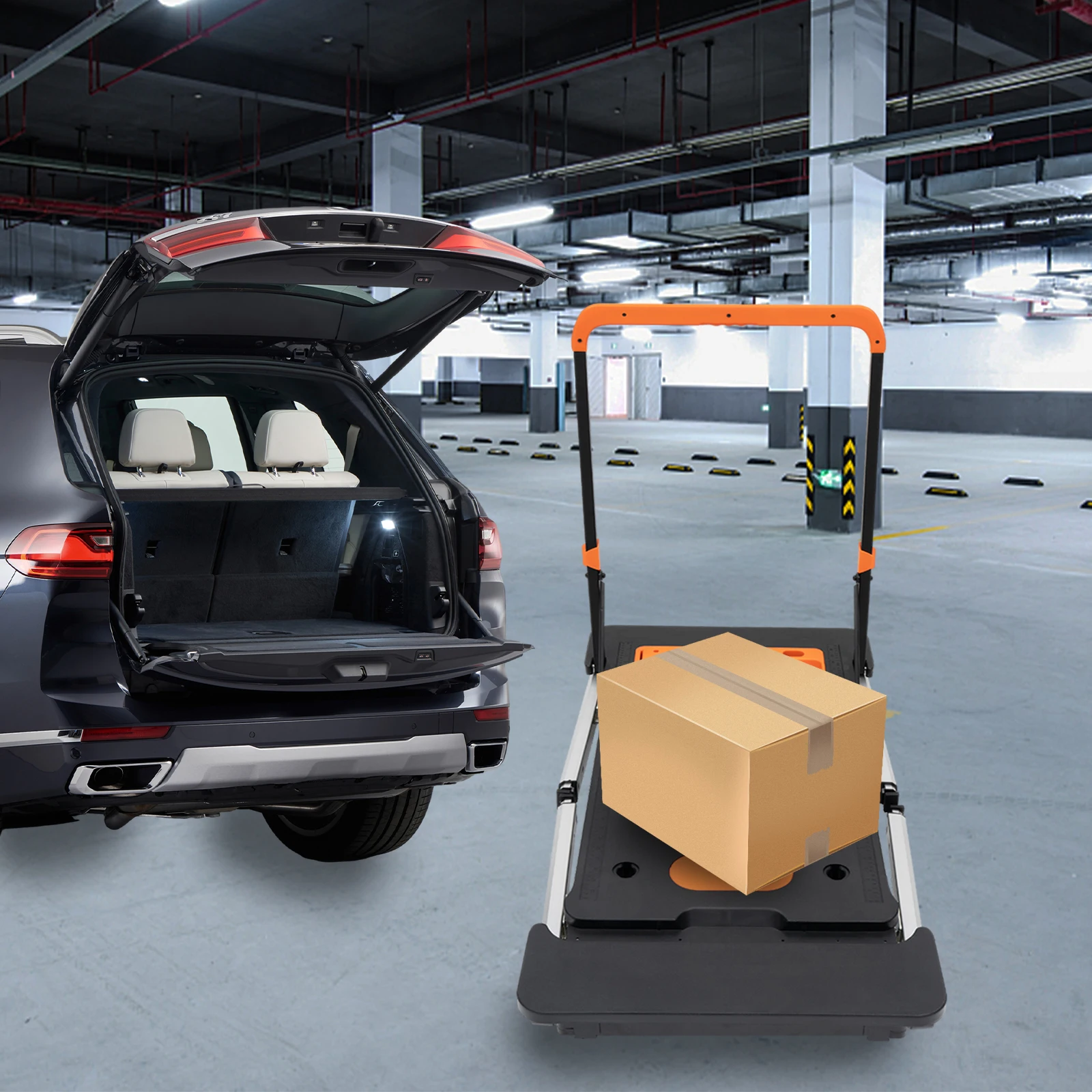 Platform Kerja Multifungsi Beban Berat (Hingga 551,16 Lbs) - 2 Tingkat Ketinggian (20,47/30,71 Inci), 2 Roda Universal yang Dapat Dikunci