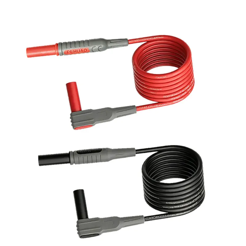 2 Pcs Super Long Soft Silicone Multimeter Insulated Test Leads, 4mm Banana Plug Wire Test Cable Lead , Length Optional: 5FT/10FT