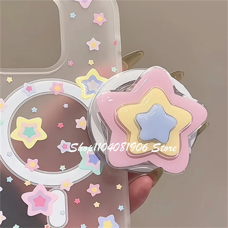 Korean Cute Cartoon Star Magnetic Holder Grip Tok Griptok Phone Holder Phone Stand Support For iPhone For Pad Magsafe Smart Tok view 6