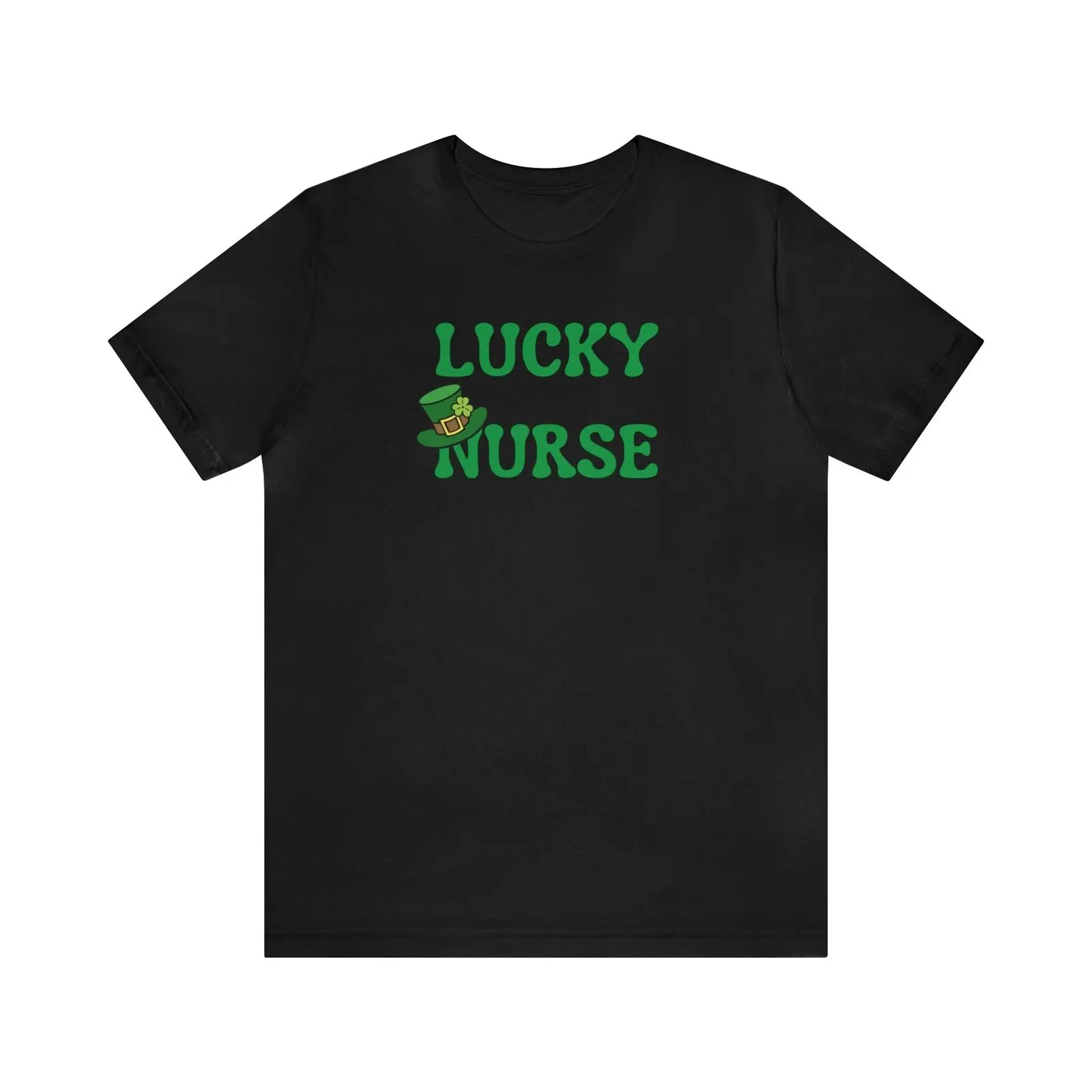 

Bella Canvas 3001, Unisex, Black, Lucky Nurse, St. Patrick's Day T-Shirt, Cotton