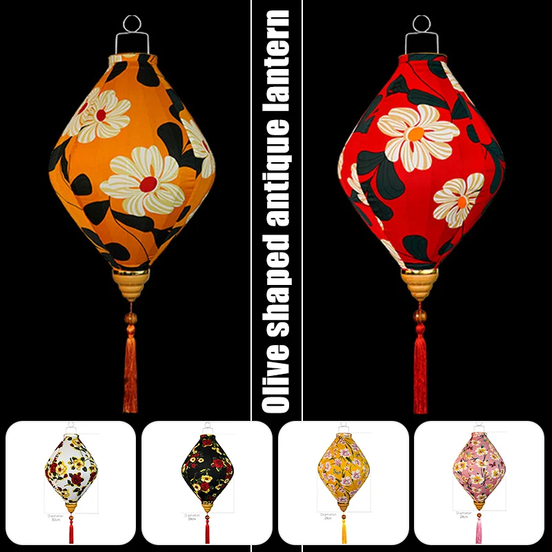 

12/14inch Handmade Vintage Chinese Floral Pattern Lantern Oriental Silk Palace Lanterns Festival Party New Year Lantern Decor