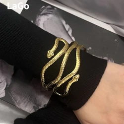 Modern Jewelry European and American Design Metal Snake Open Bracelets For Women Party Gifts Exaggerative Accessories