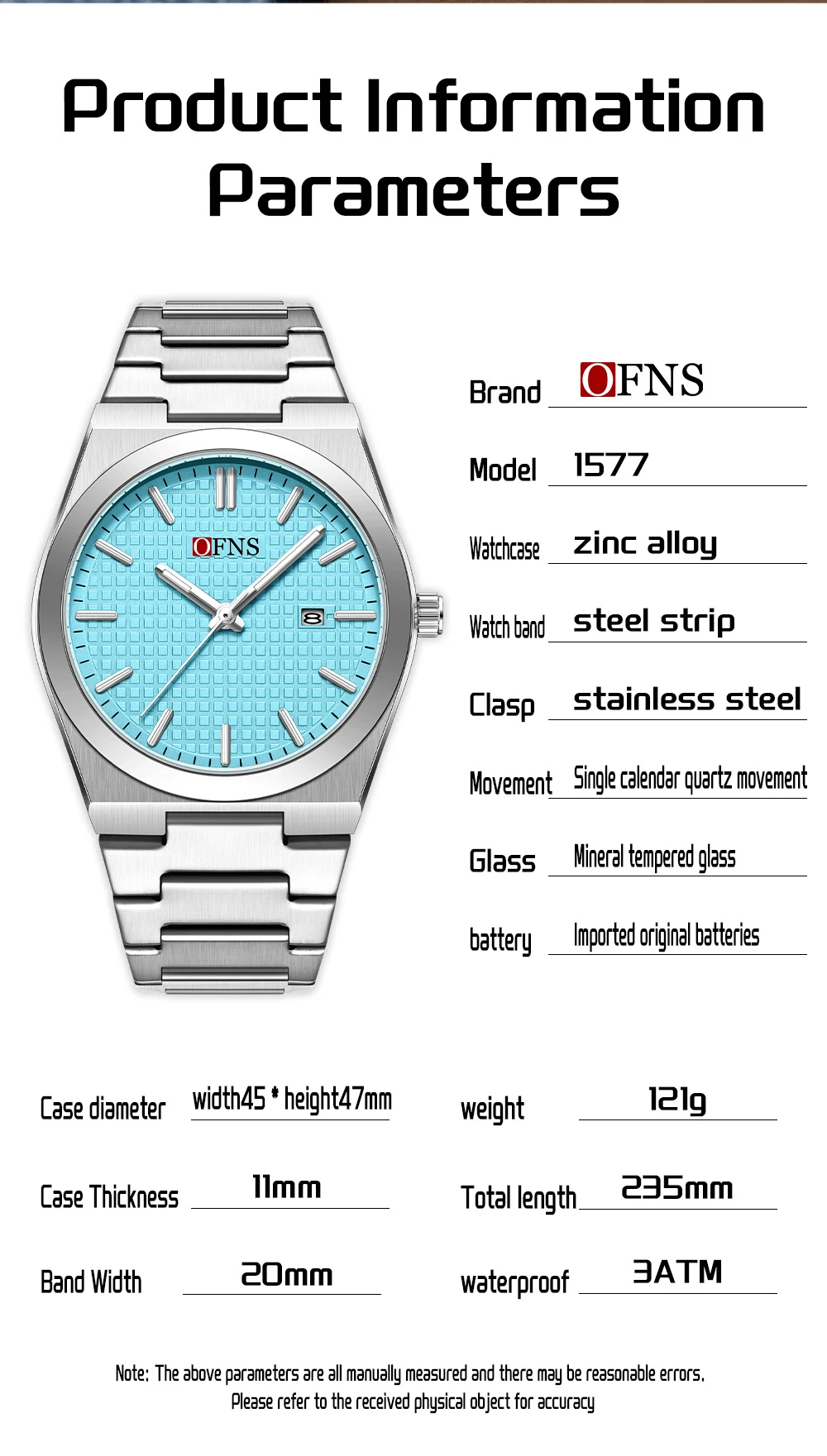 OFNS 2025 ใหม่ผู้ชายธุรกิจนาฬิกาควอตซ์กันน้ําส่องสว่างปฏิทินเดียวจอแสดงผลแฟชั่นนาฬิกาส่วนบุคคลสําหรับชาย