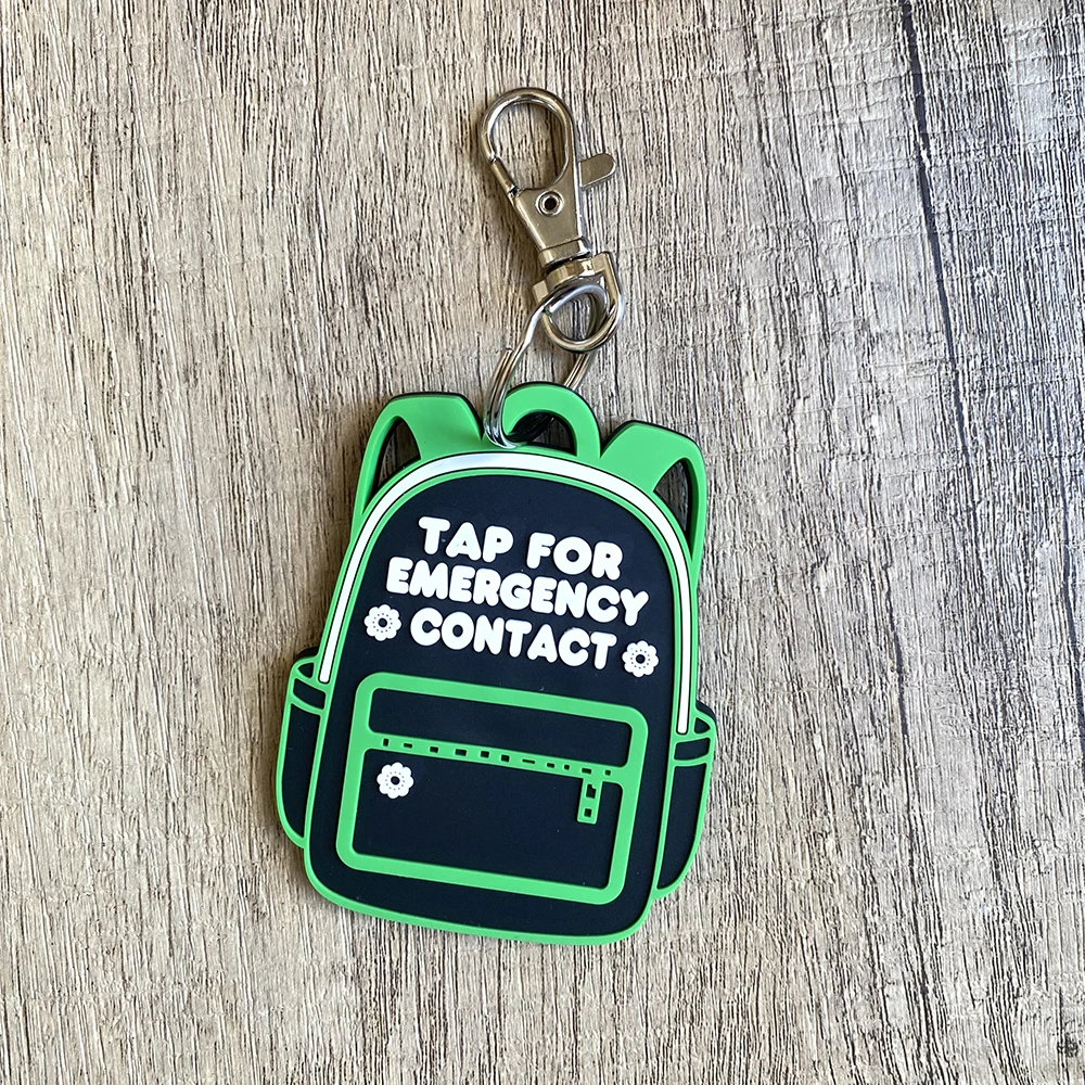 

Silicone Waterproof Child NFC Tap for Emergency Keychain Student Backpack NFC Contact Key Tag