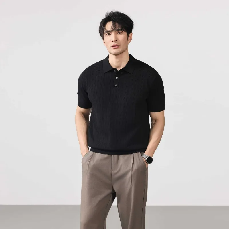 New Men's POLO Shirt with An Old Money Style Fashionable Lapel Sweater Light Luxury and High-end