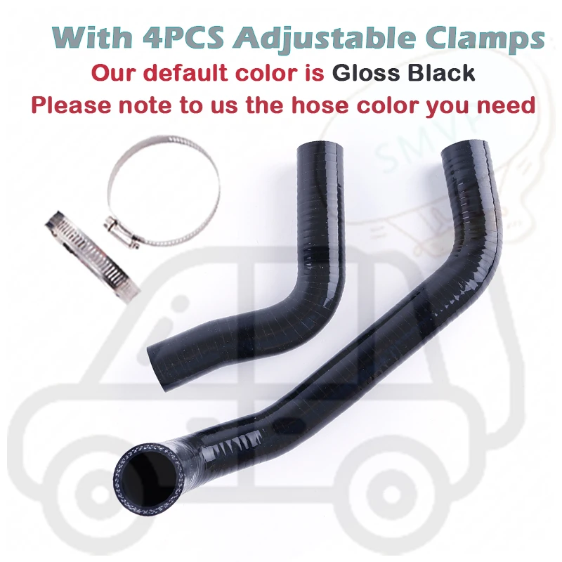3PLY 2PSC Radiator Silicone Hose For 1997-2000 MITSUBISHI LANCER VIRAGE MT Replacement Performance Parts Gloss Black 1998 1999