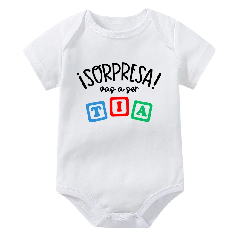 مفاجأة أنت الذهاب إلى أن أكون عمة مطبوعة الطفل ارتداءها إعلان الحمل ملابس الوليد الرضع قصيرة الأكمام بذلة #3