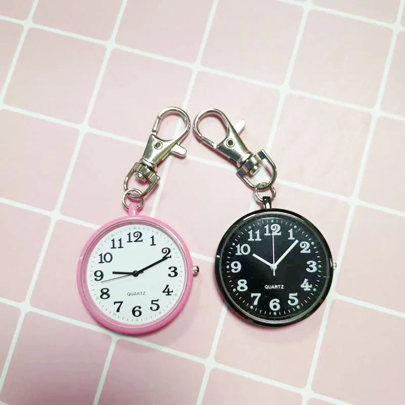 Grande montre numérique transparente veilleuse porte-clés pendentif montre infirmière montre étudiant examen montre à quartz étanche montre de poche petite