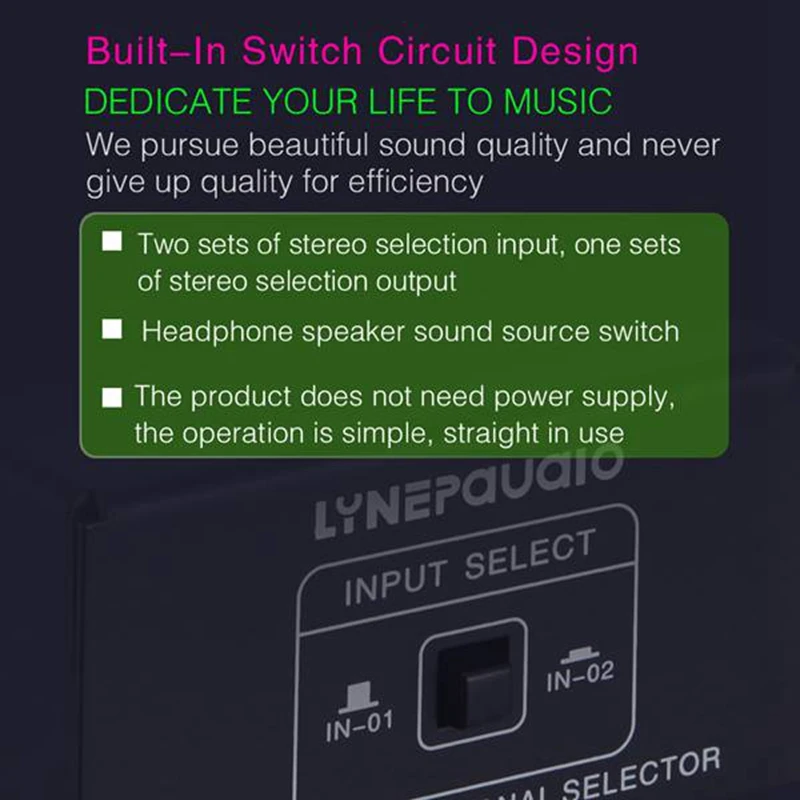 2 In 1 Out Or 1 In 2 Out O Source Signal Selector, Switcher, Speaker, O Source, Switcher, Lossess, RCA Interface